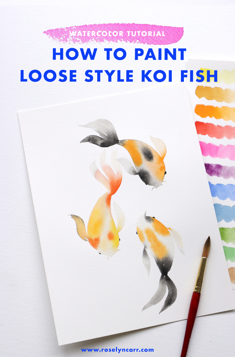 Koi Fish Watercolor Loose Style tutorial